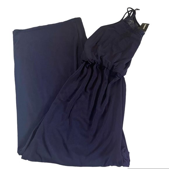 Express Pants - NWT Express Navy Blue Lace Jumpsuit Size Small